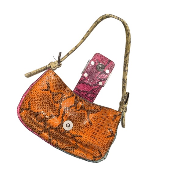 Park Avenue International Mini Shoulder Bag Purse Multicolor Snake Print - Picture 2 of 7